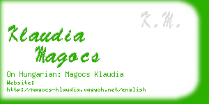 klaudia magocs business card